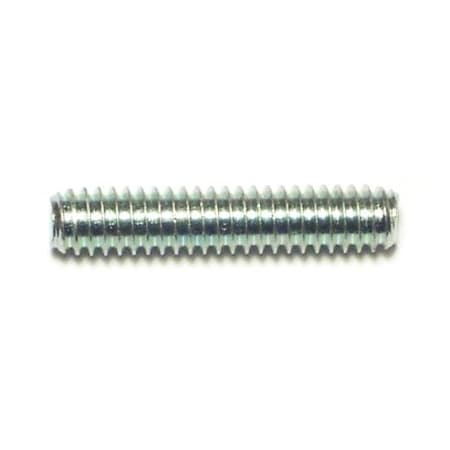 Midwest Fastener Double-End Threaded Stud, 1/4"-20 Thread to 1/4"-20 Thread, 1 1/4 in, Steel, Zinc Plated, 8 PK 73141